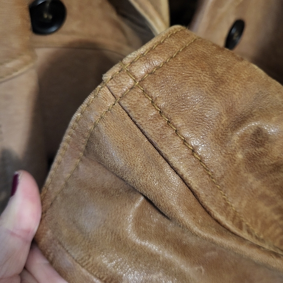 Vintage Lucky Brand Dungarees Leather Western Coat Cowboy Rancher Mens, S - Picture 9 of 12